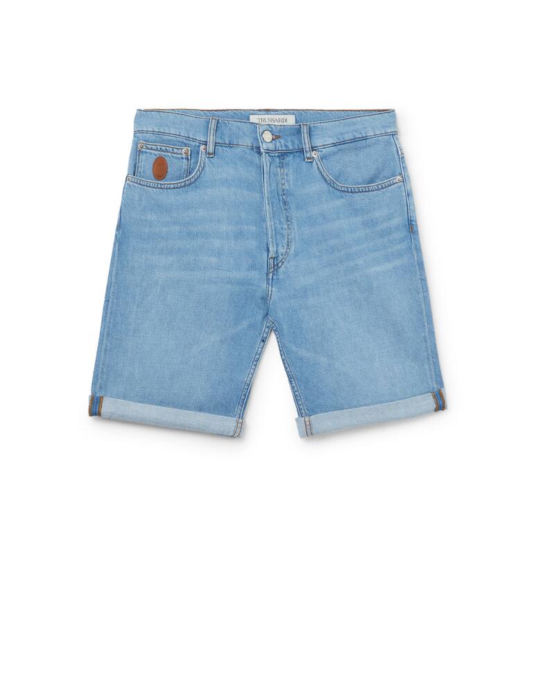rinascente Trussardi Cotton linen denim short - blue