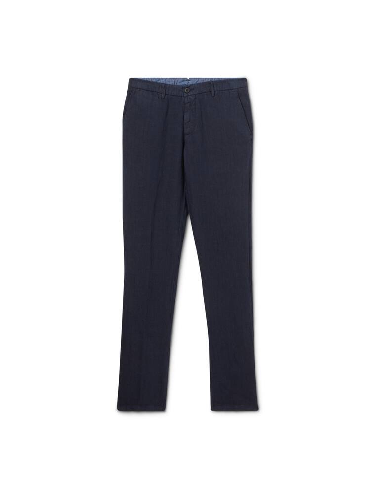 rinascente Trussardi Pantaloni chino aviator in lino - blu
