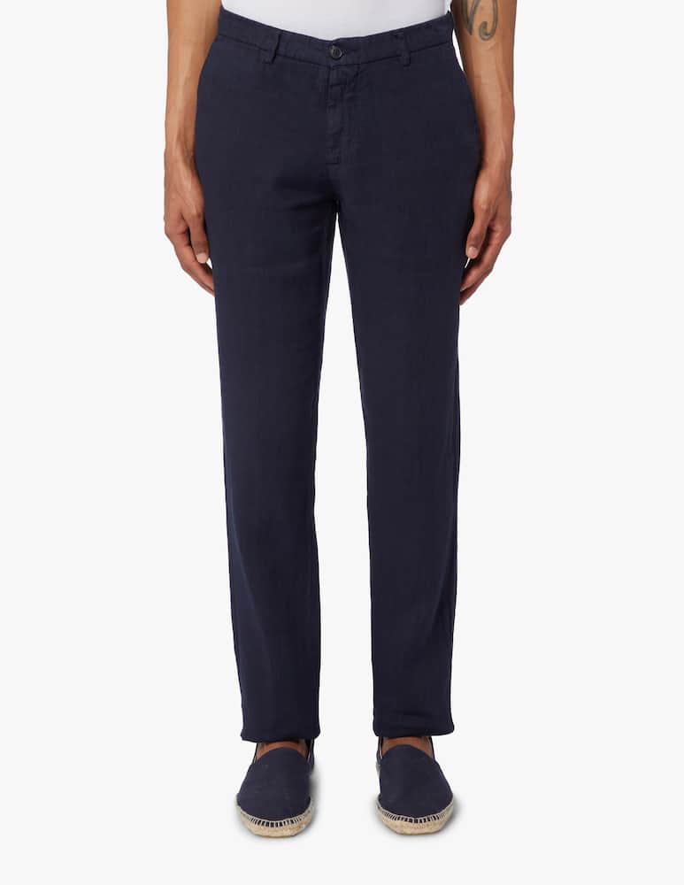 rinascente Trussardi Pantaloni chino aviator in lino - blu