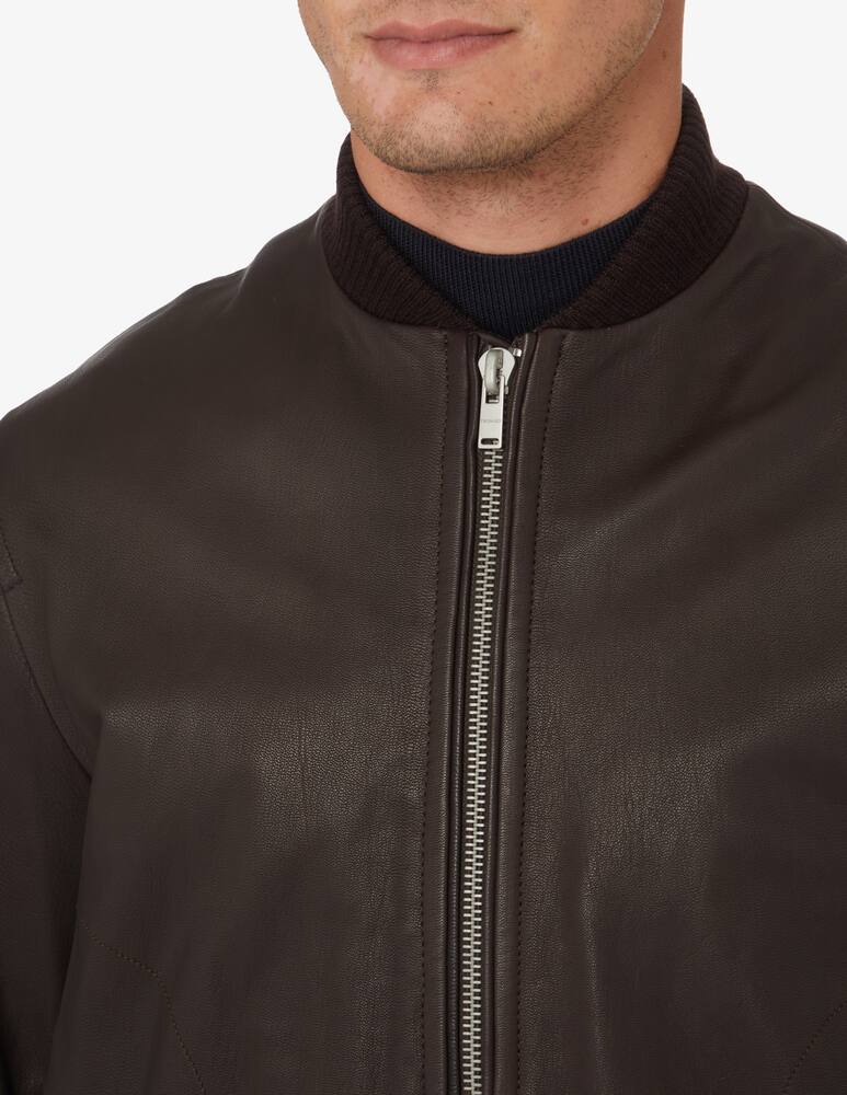 rinascente Trussardi Leather bomber jacket - Brown