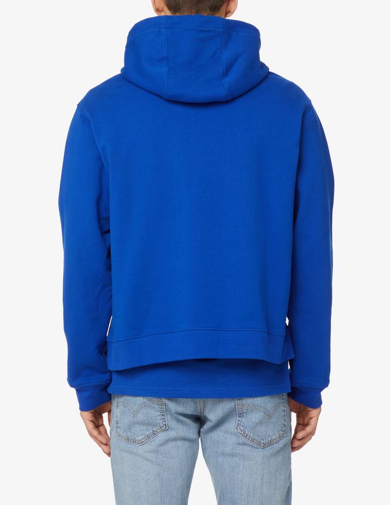 rinascente Trussardi Small rubber logo hoodie - Blue