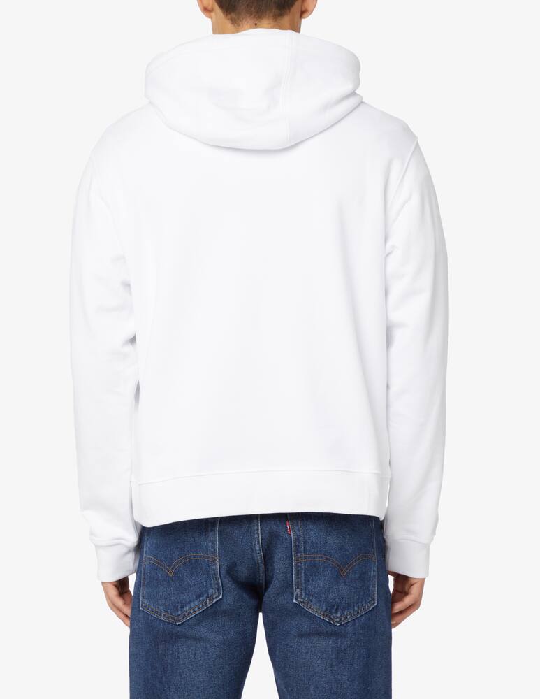 rinascente Trussardi Small rubber logo hoodie - White