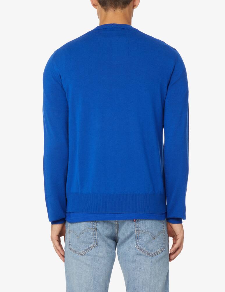 rinascente Trussardi Small rubber logo roundneck sweater - Blue