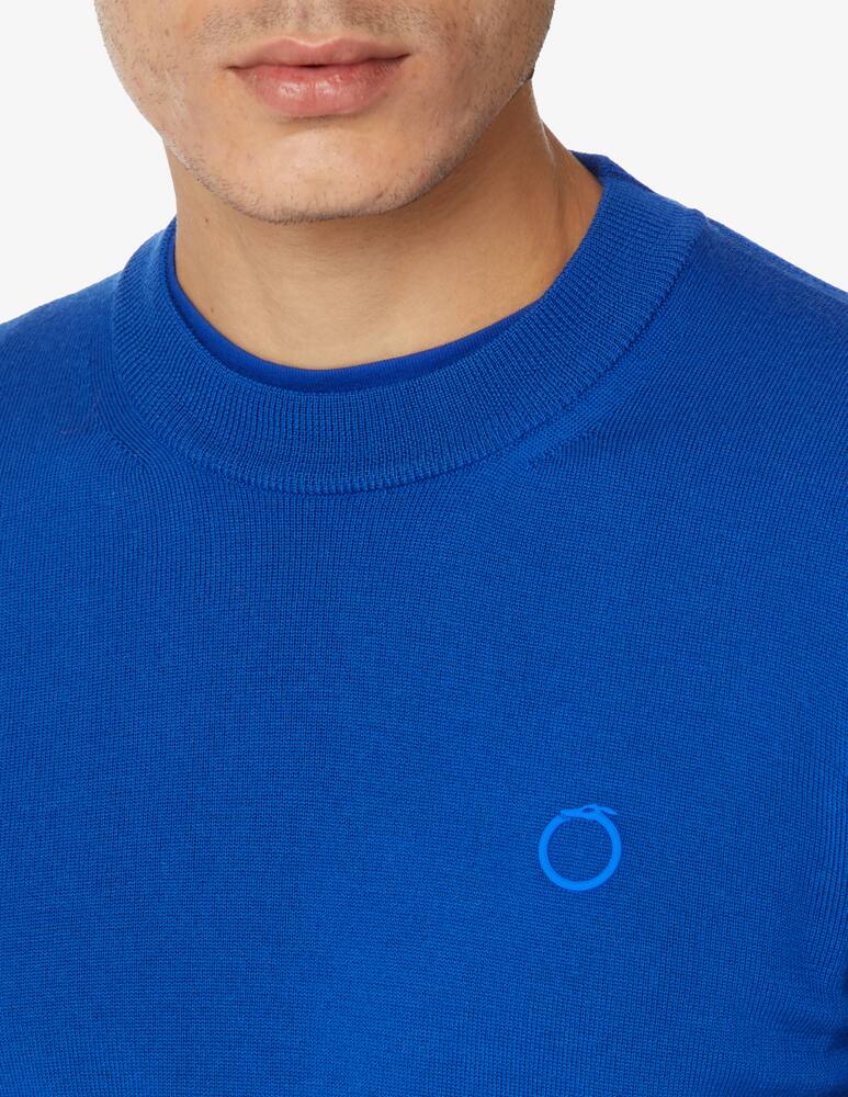rinascente Trussardi Small rubber logo roundneck sweater - Blue
