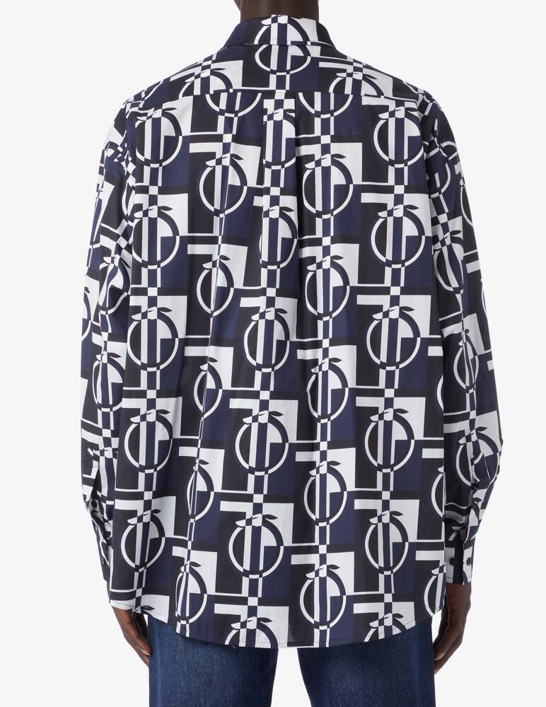 rinascente Trussardi Camicia manica lunga over logo  - Blu