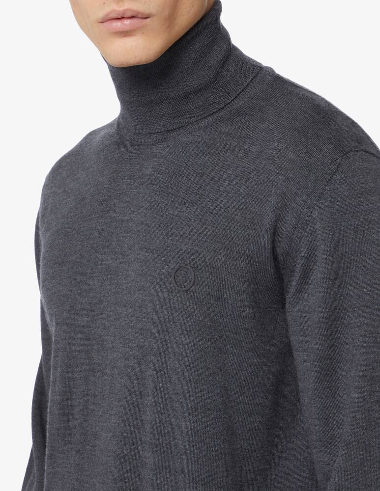 rinascente Trussardi Small rubber logo turtleneck - Grey