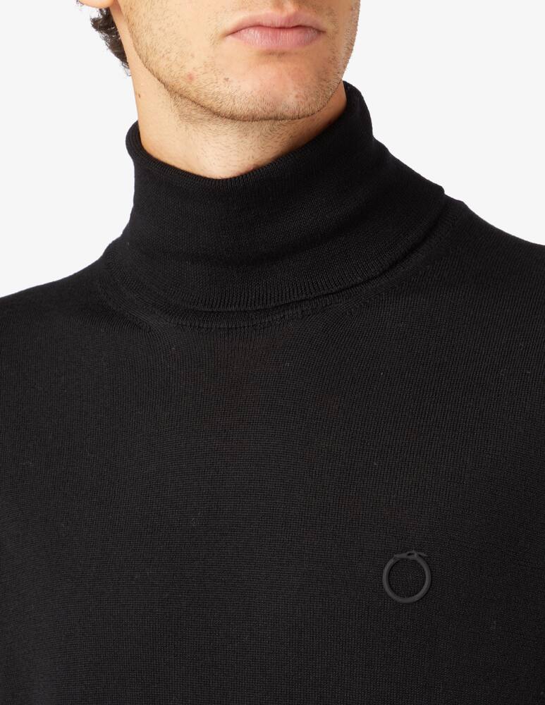 rinascente Trussardi Small rubber logo turtleneck - Black