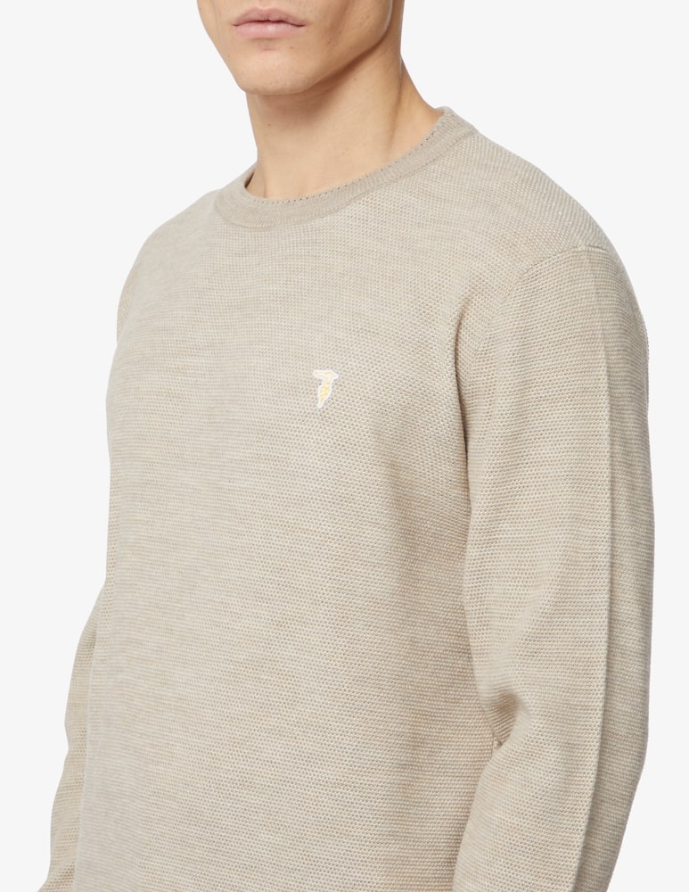 rinascente Trussardi Rice stitch roundneck sweater - Beige