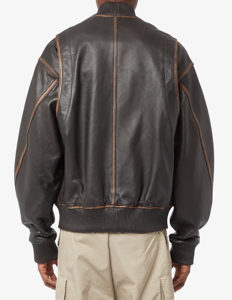 rinascente Trussardi Vintage leather bomber jacket