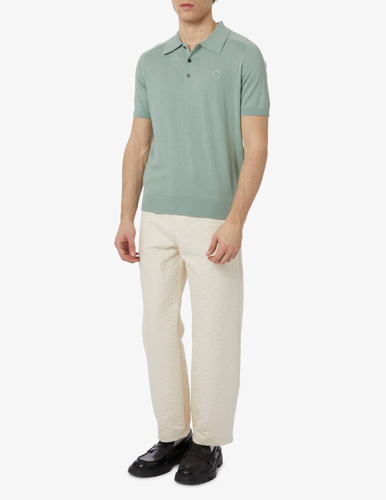 rinascente Trussardi Polo cotone seta e lino con logo 