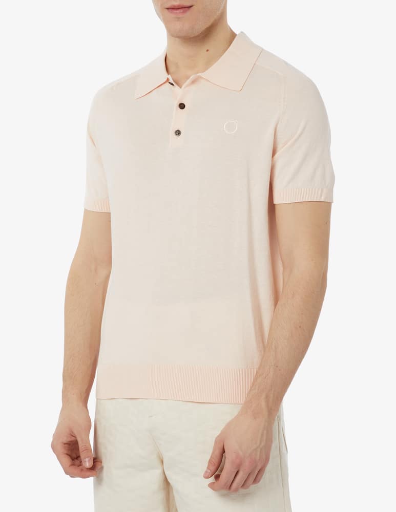 Trussardi Polo cotone seta e lino con logo - immagine 1 Trussardi Polo cotone seta e lino con logo - immagine 1