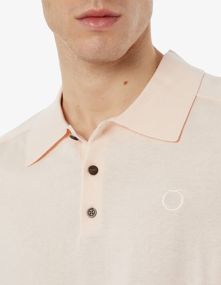 rinascente Trussardi Polo cotone seta e lino con logo 