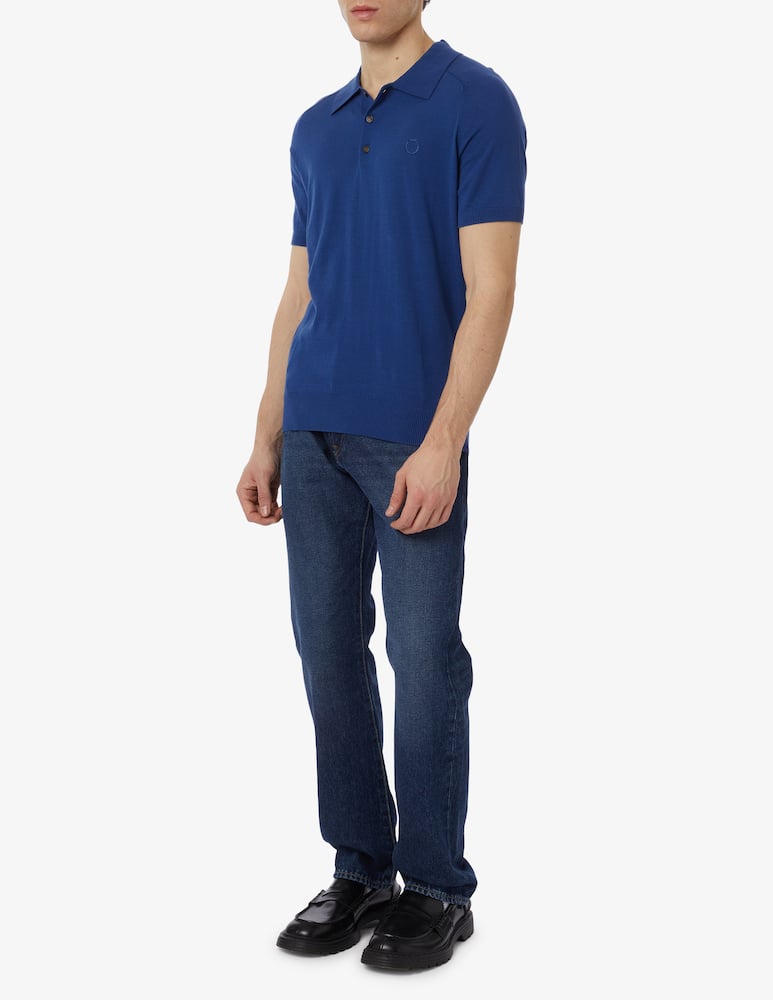 rinascente Trussardi Cotton silk and linen logo polo 