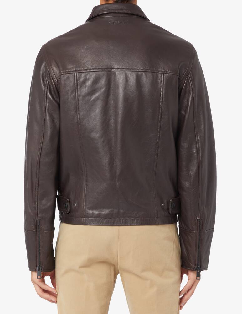 rinascente Trussardi Giacca in pelle collo camicia