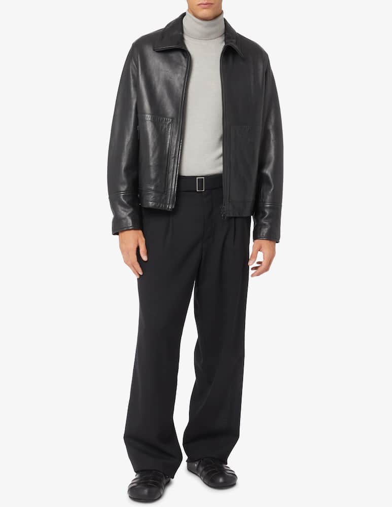 rinascente Trussardi Giacca in pelle collo camicia