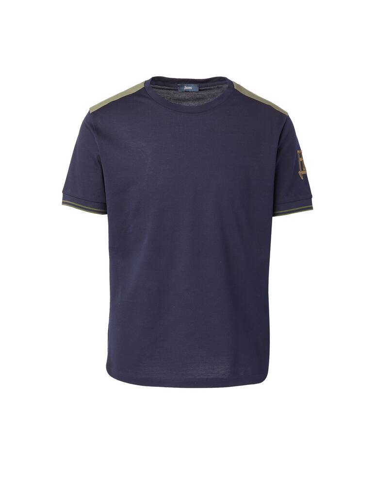 rinascente Herno Maglietta girocollo jersey piquet - blu