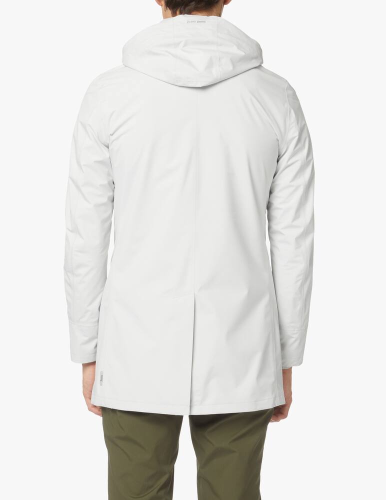 rinascente Herno Cappotto in nylon laminer con cappuccio - grigio