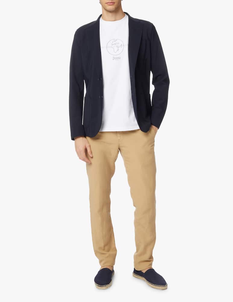 rinascente Herno Maglietta girocollo stampa globe - bianco