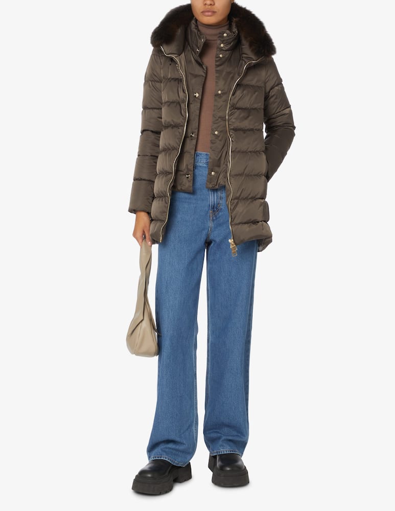 rinascente Herno Giubbino con cappuccio in raso Ashape - Marrone