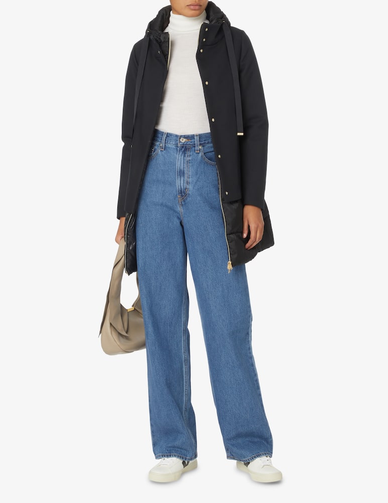 rinascente Herno Giacca piumino con parte in lana Bitess - Nero