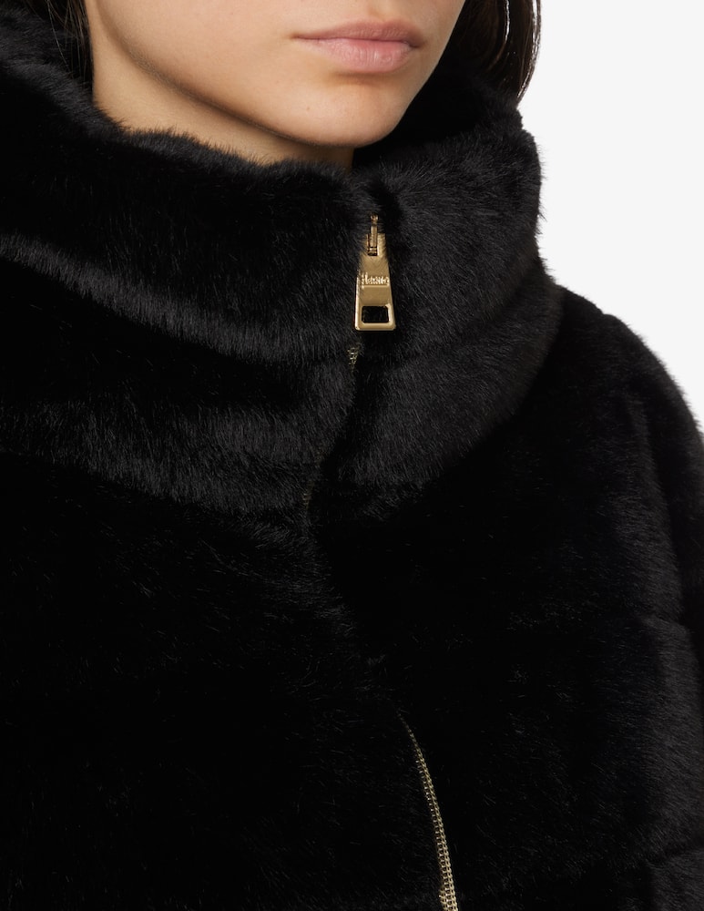 rinascente Herno Giacca corta in eco lapin con zip - Nero