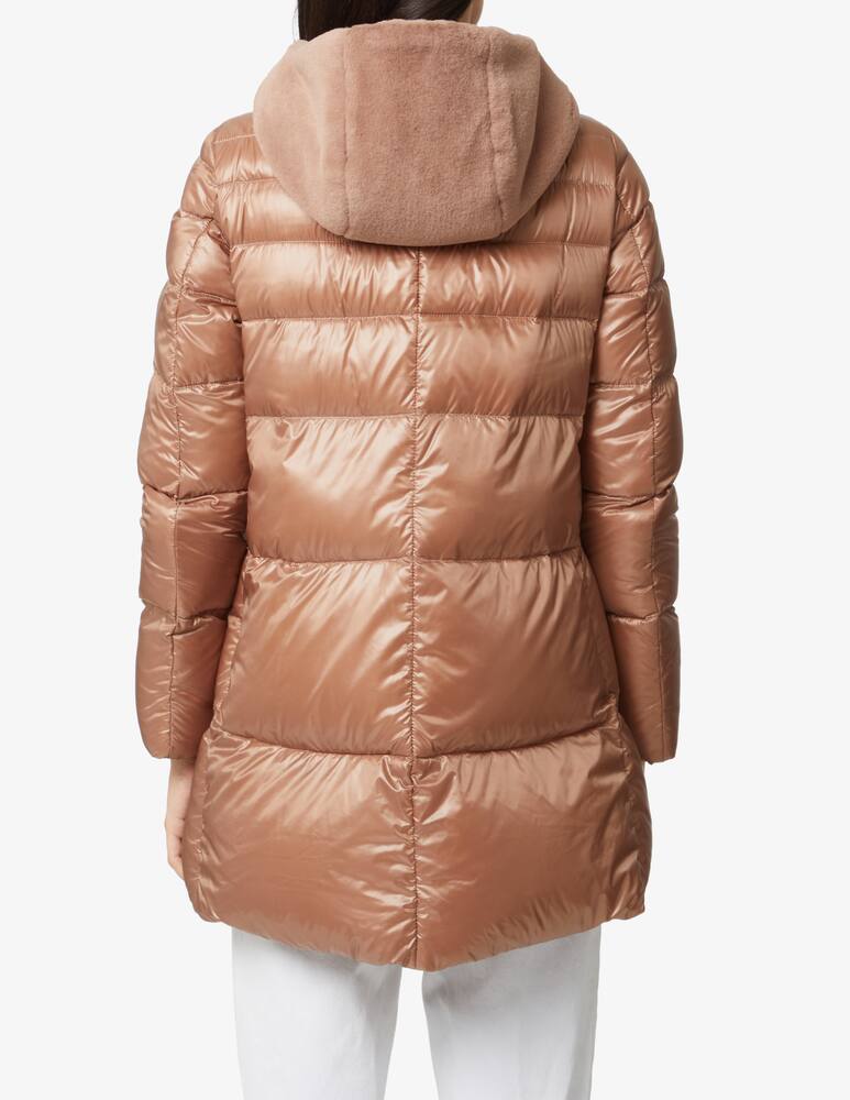 rinascente Herno Down coat with rabbit eco fur detail on the hood - Beige