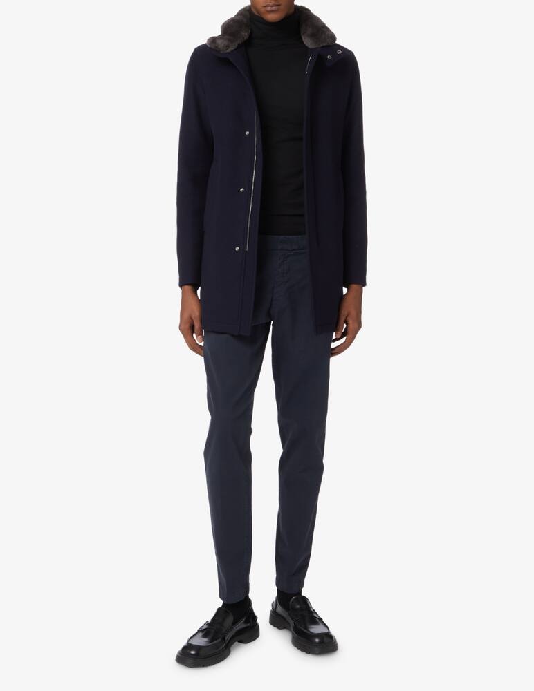 Herno Coat with fur neck - Blue - picture 3 Herno Coat with fur neck - Blue - picture 3