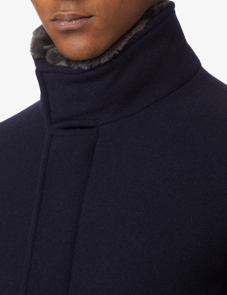 Herno Coat with fur neck - Blue - picture 4 Herno Coat with fur neck - Blue - picture 4