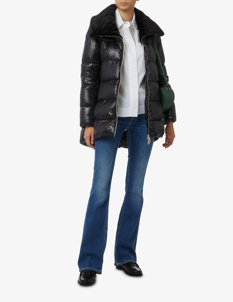 rinascente Herno Giacca piumino con cappuccio in eco lapin - Nero