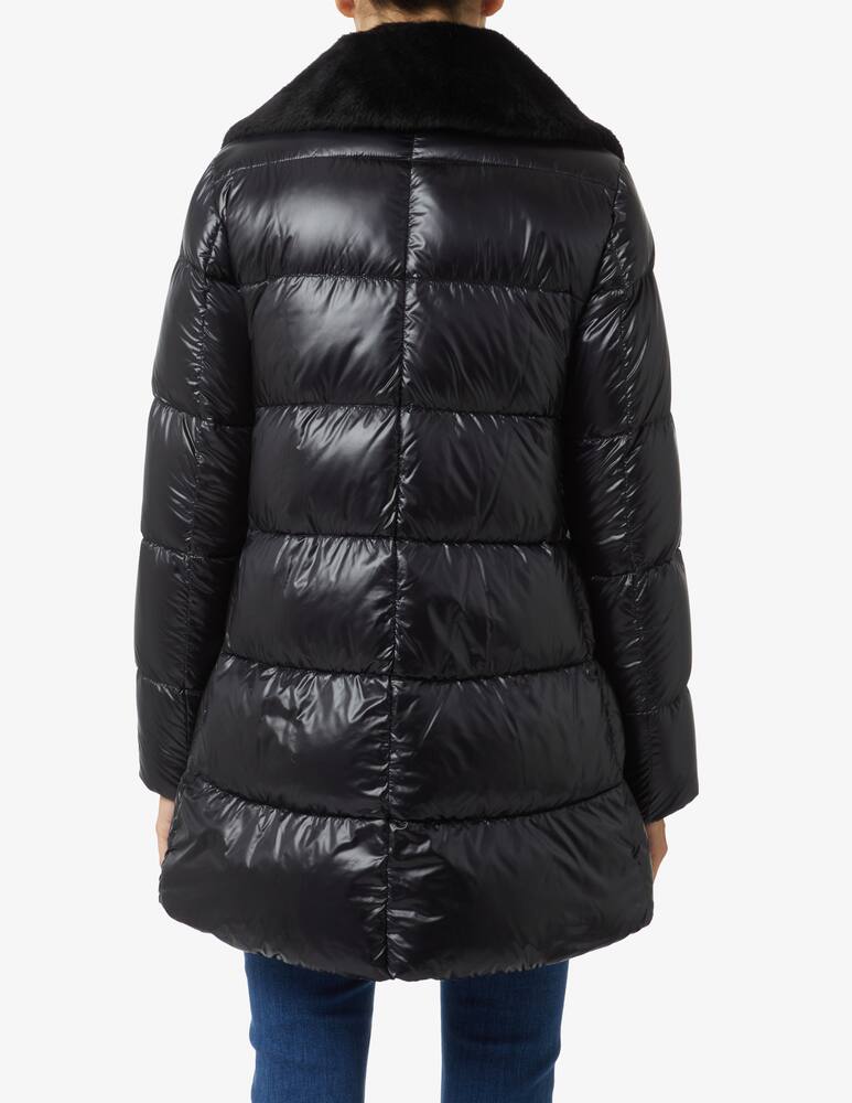 rinascente Herno Giacca piumino con cappuccio in eco lapin - Nero