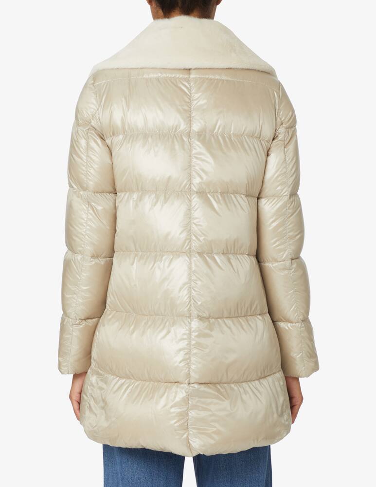 rinascente Herno Down jacket with hood in eco rabbit - Beige