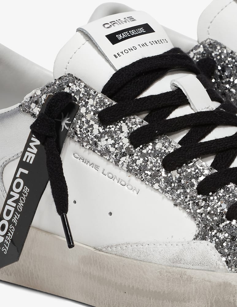 rinascente Crime London Sneakers Sk8 Deluxe Silver Glam
