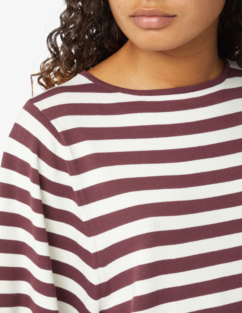 rinascente Weekend Max Mara Maglietta boxy rigata manica 3/4 Ori - Bordeaux