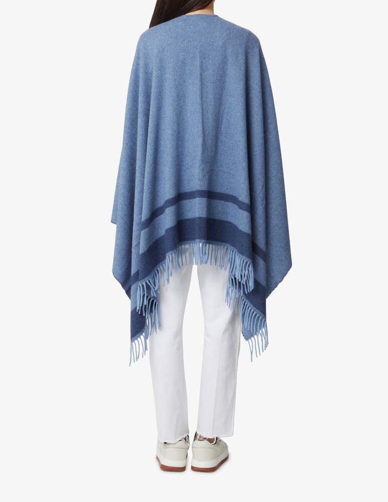 rinascente MM by MaxMara Oxford cloak with fringe - Light blue Max Mara