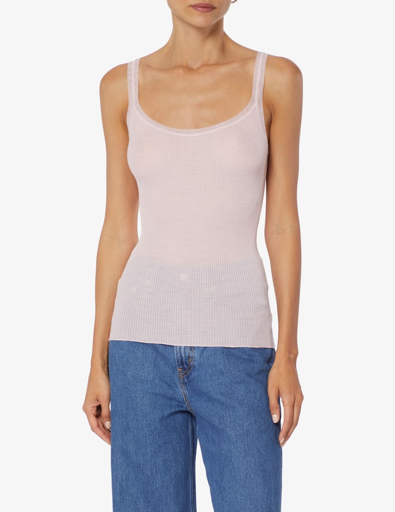 Lisanza Ribbed top with tulle details - Pink - picture 1 Lisanza Ribbed top with tulle details - Pink - picture 1