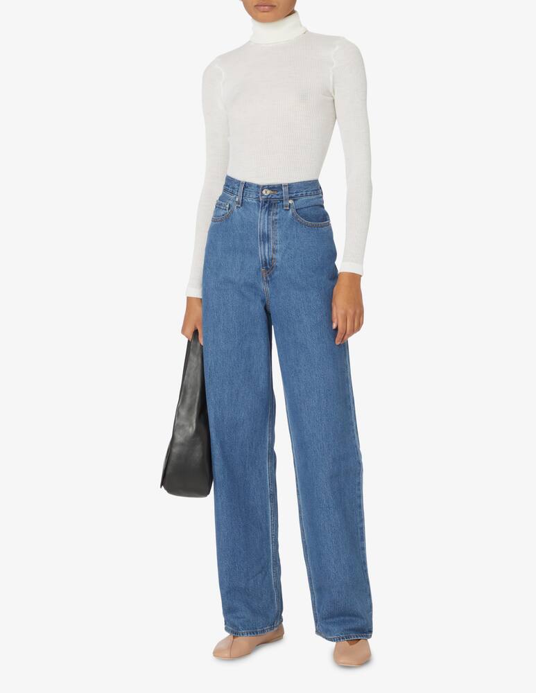 rinascente Lisanza Body dolcevita in costina - Bianco