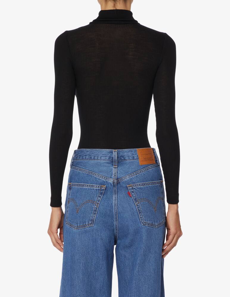 rinascente Lisanza Ribbed turtleneck body - Black