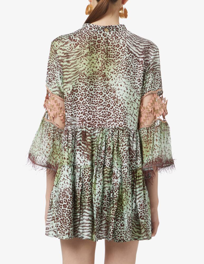 rinascente Amorissimo Copricostume Kaftano corto in cotone Azul - verde