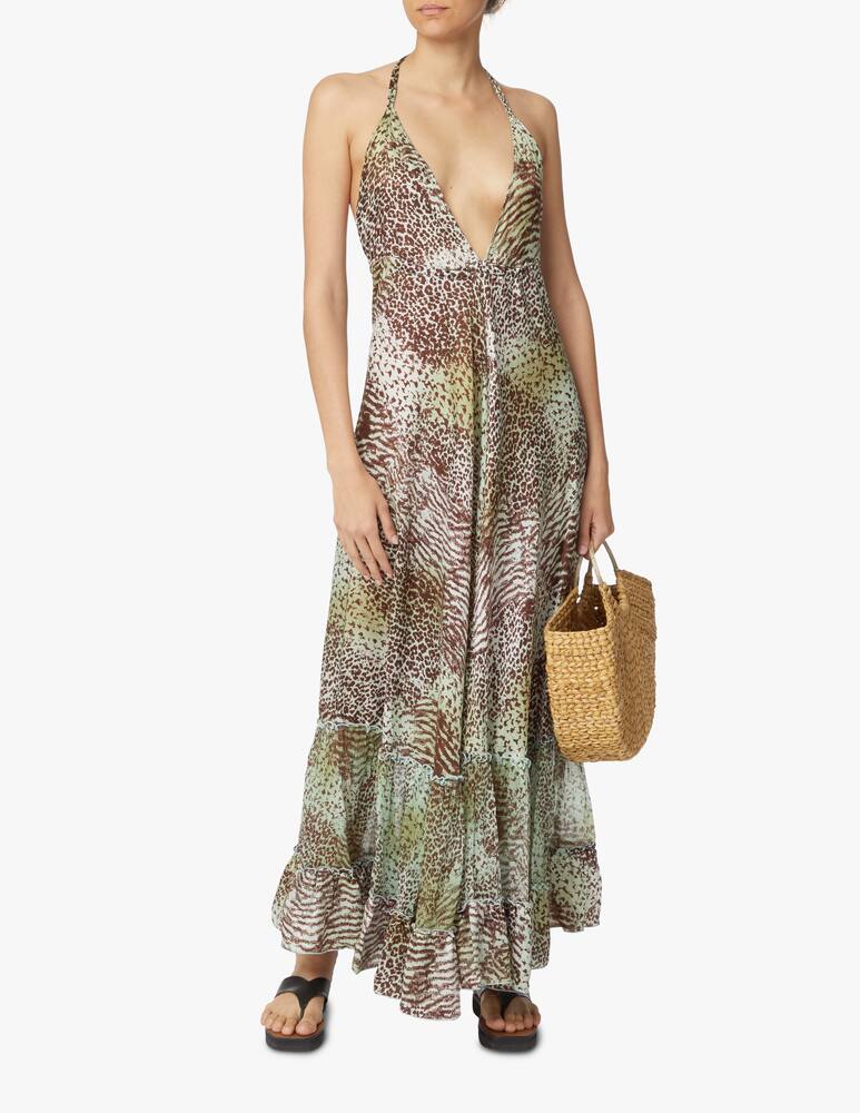 rinascente Amorissimo Abito copricostume maxi senza maniche cotone Lagoon - verde