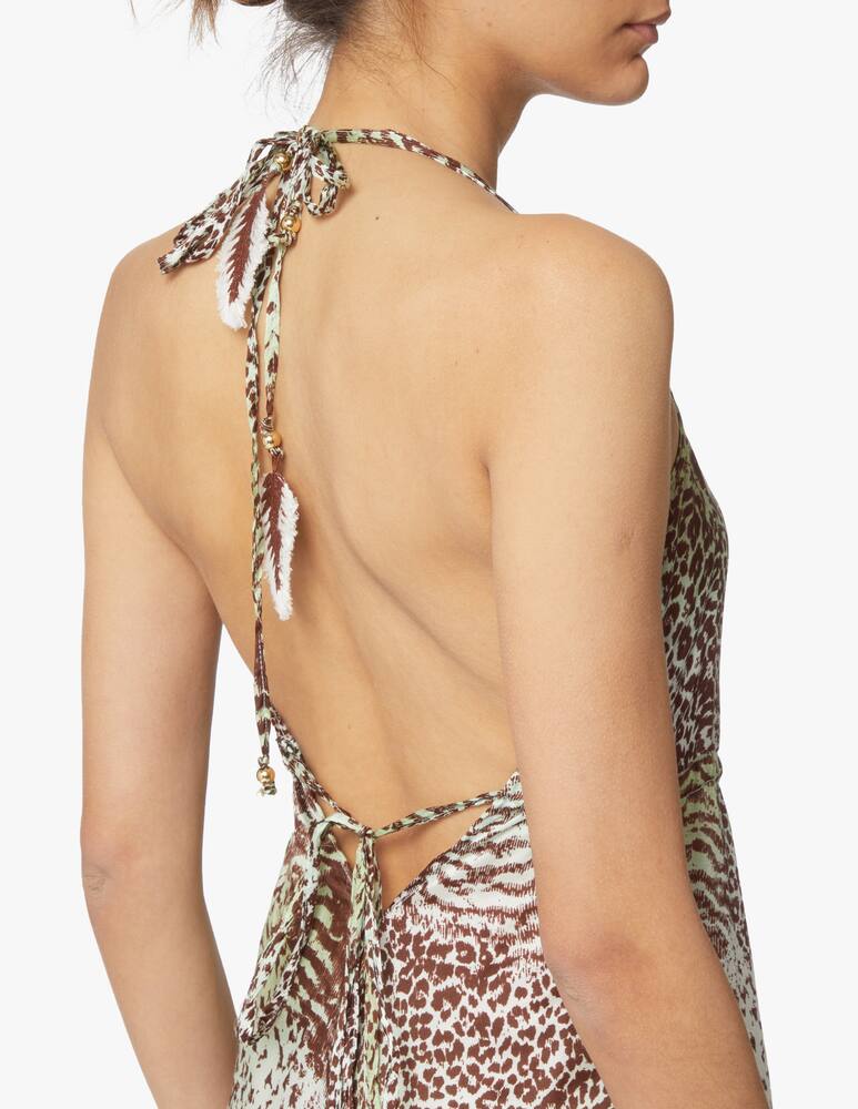 rinascente Amorissimo Abito copricostume maxi senza maniche cotone Lagoon - verde