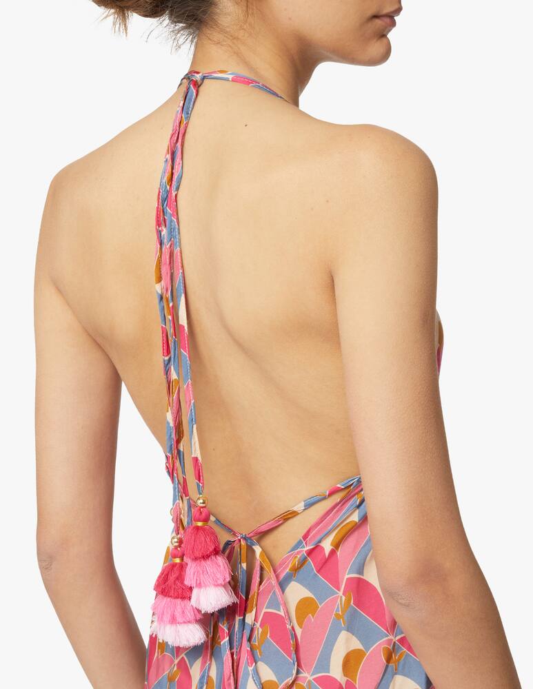 rinascente Amorissimo Lagoon cotton beach cover up sleeveless maxi dress - pink