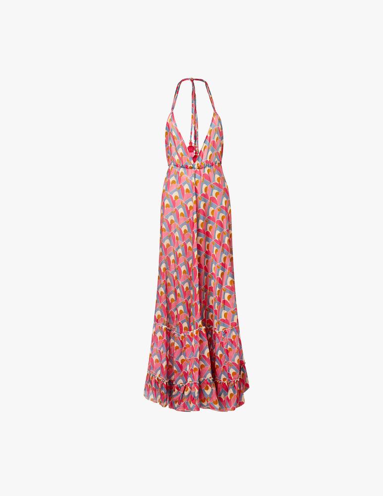 rinascente Amorissimo Lagoon cotton beach cover up sleeveless maxi dress - pink