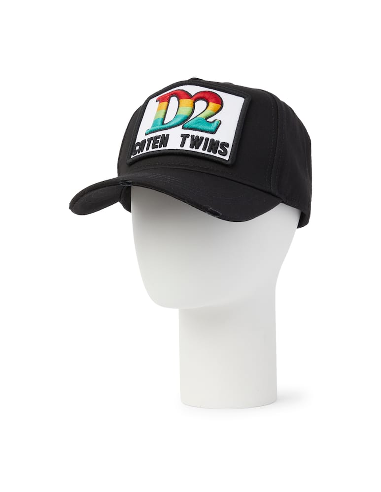 rinascente Dsquared2 Baseball rainbow d2 cap - black