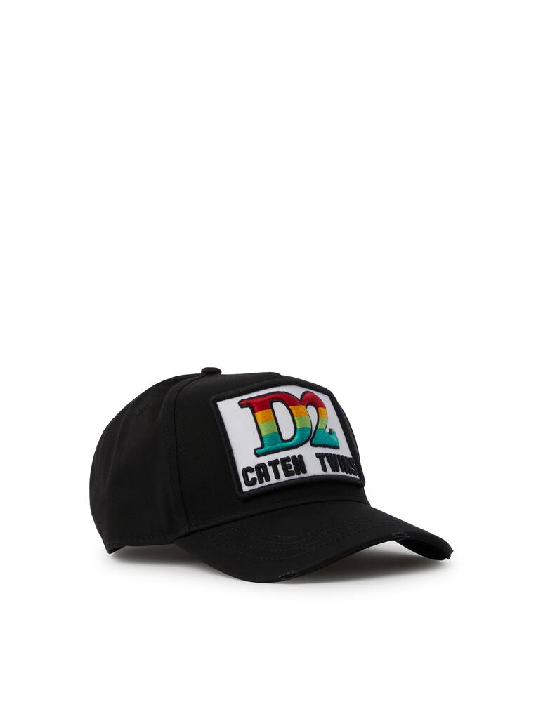rinascente Dsquared2 Baseball rainbow d2 cap - black