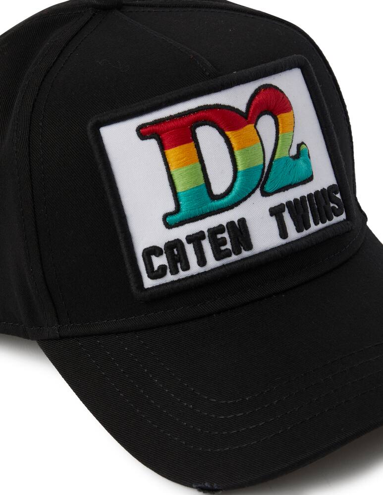 rinascente Dsquared2 Baseball rainbow d2 cap - black