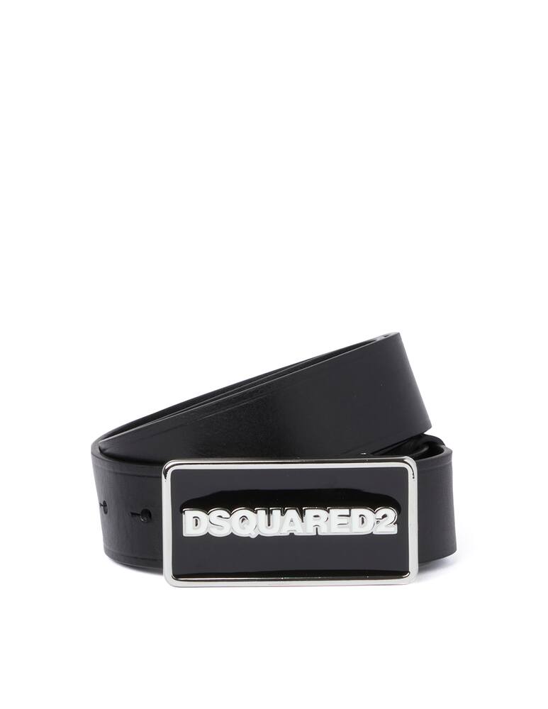Dsquared2 Cintura in pelle con placca dsquared2 - nero - immagine 1 Dsquared2 Cintura in pelle con placca dsquared2 - nero - immagine 1