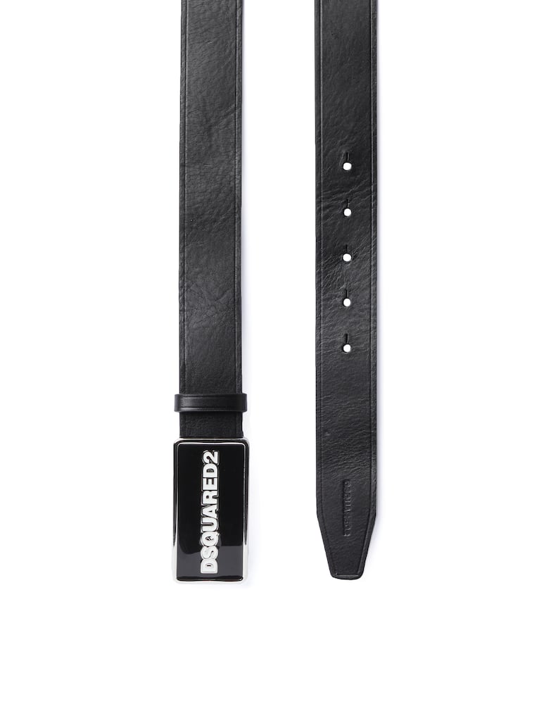 rinascente Dsquared2 Cintura in pelle con placca dsquared2 - nero