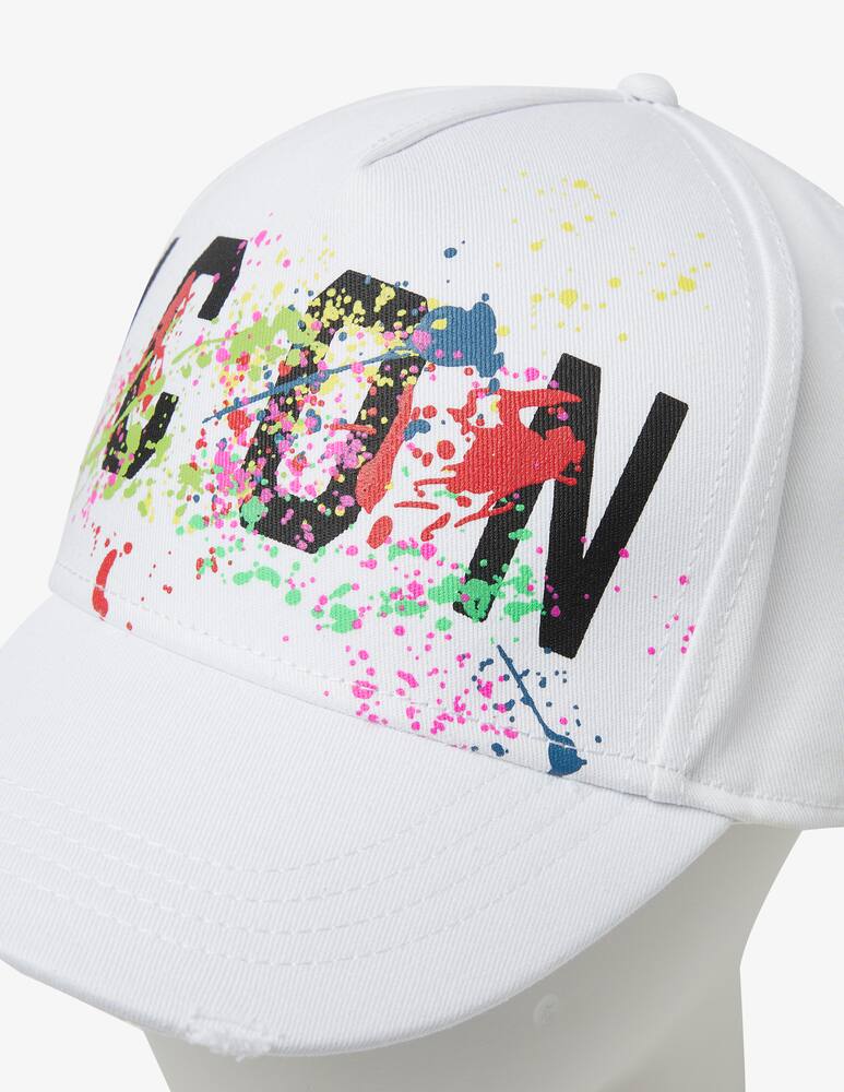 rinascente Dsquared2 Baseball logo splash cap - White