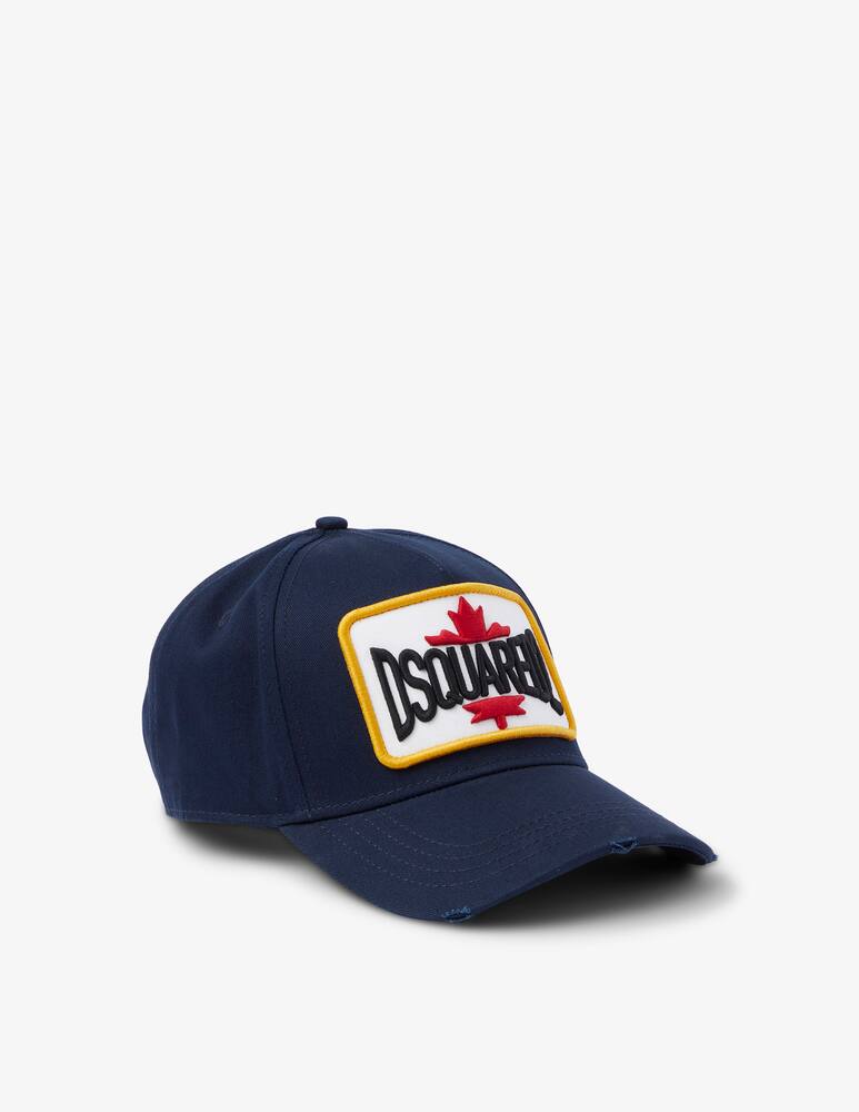 rinascente Dsquared2 Baseball patch leaf logo cap - Blue