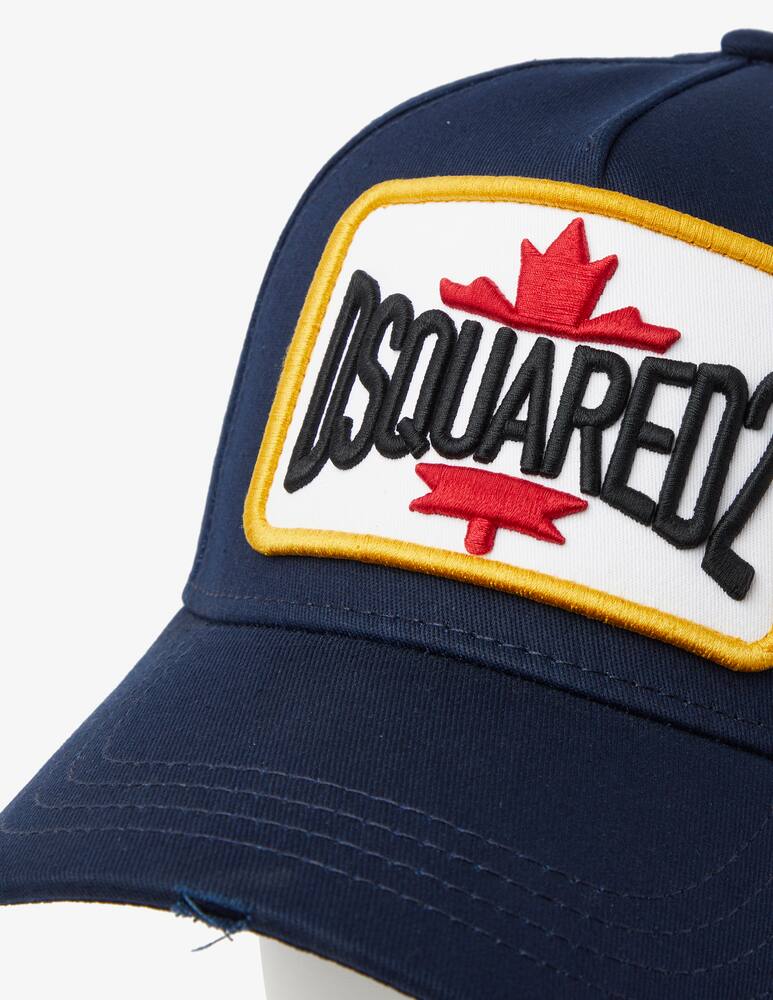 rinascente Dsquared2 Baseball patch leaf logo cap - Blue